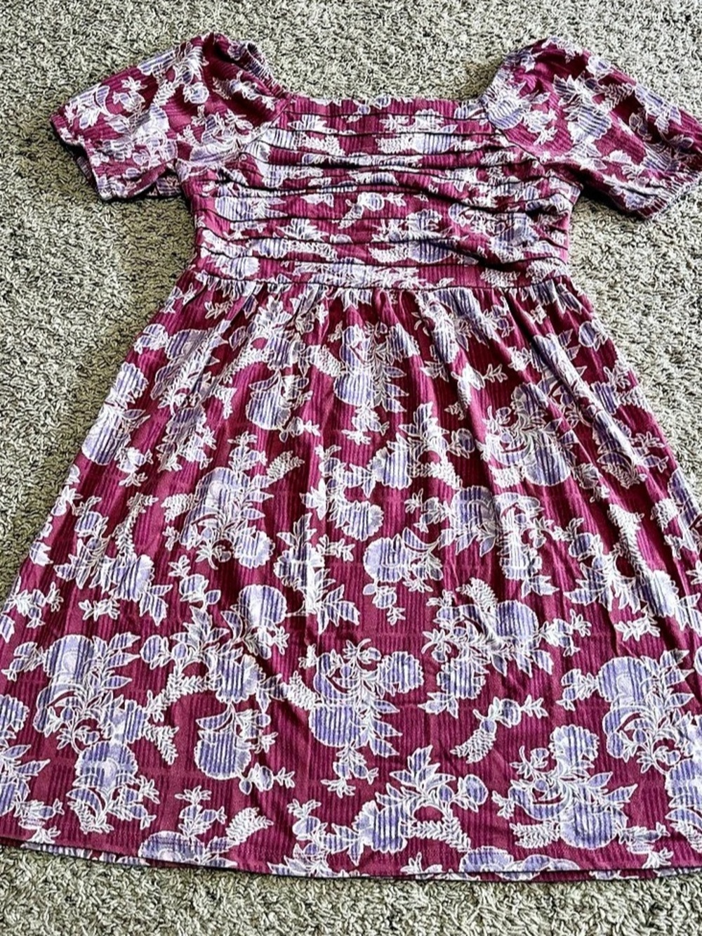 OshKosh B’gosh Girls Floral Dress Burgundy Purple Size 14